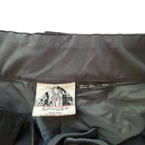 Spyder Snow Pants Men's M Black Insulated Nylon Ski Trousers Water Resistant - Picture 3 of 13